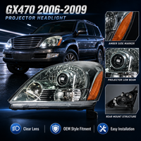 Phare de projecteur halogène pour Lexus GX470 UZJ120 2004-2009, ensemble de phares avant, LHD RHD, remplacement automatique du phare