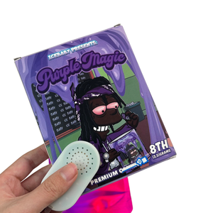 Juego de bolsas y cajas Mylar 8th Plug 3,5 28G 1 libra para bolsas Mylar de 3,5G Impresión personalizada Superficie holográfica Libra con bolsa Mylar DE MÚSICA - Product Image 3