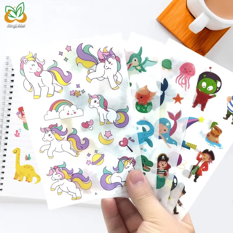 Kids Toy Unicorn Cartoon Animal Scratch Sticker Transfer Educational Toy Transfer Stickers Custom Logo 3d Sticker