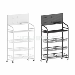 Soporte de exhibición de <span class=keywords><strong>alambre</strong></span> de metal de nuevo diseño, soporte <span class=keywords><strong>para</strong></span> cuchillos de cocina, accesorios, estante de exhibición <span class=keywords><strong>con</strong></span> corvejones y ruedas - Product Image 2