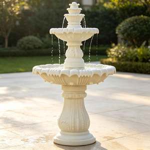 <span class=keywords><strong>Fontaine</strong></span> d'eau de jardin en résine européenne, <span class=keywords><strong>fontaine</strong></span> cascade blanche d'extérieur, sculpture pour jardin de villa, entrée d'hôtel - Product Image 2