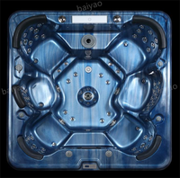 Spa de nage extérieur intelligent en acrylique avec système Balboa pour 6 personnes, baignoire de fête avec jacuzzier, spa à tube chaud vortex de massage