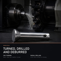 Goupille à fente à tête petite sur mesure avec trou croisé radial et fente d'extrémité fraisée, goupille pivotante en acier tournée CNC pour articulations de liaison