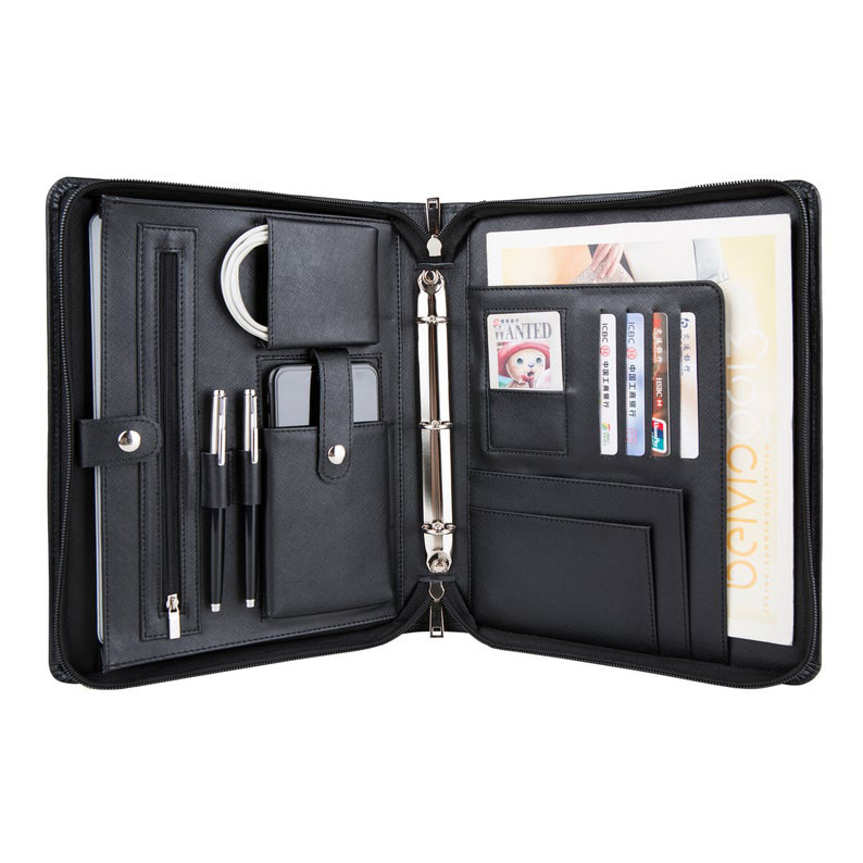 Папка формата A4 из искусственной кожи для документов на молнии