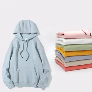 Polar Fleece Hooded Sweater 400g Solid Color Heavy Cotton General Loose Style Plush Casual Coat
