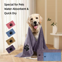 Tapis de bain populaire pour animaux de compagnie, séchage rapide, absorbant, extra-large, en microfibre épaisse, motif patte de dessin animé, pour chats et chiens, salle de bain
