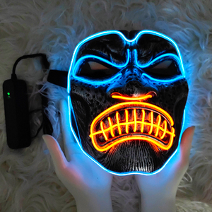 Light up Mens <strong>Scary</strong> Gorilla <strong>Mask</strong> Blue Orange White - Product Image 2