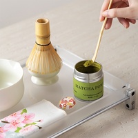 Bol à matcha en céramique mate de qualité alimentaire résistant à la chaleur, ensemble de thé 5 pièces en boîte colorée, design moderne et épuré, exclusivité transfrontalière