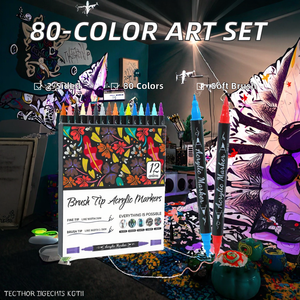 Juego de Marcadores de Doble Punta de 24 Colores, Punta de Pincel Suave para Dibujo Infantil, Acuarela, Marcadores de Arte Especiales para Pintar - Product Image 2