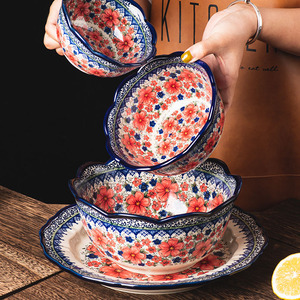 Bohemian Style Tableware Ceramic Bowl <strong>Set</strong> Fish Plates Ceramic Moroccan <strong>Dinner</strong> Plate <strong>Set</strong> High Quality Porcelain <strong>Dinner</strong> <strong>Sets</strong> - Product Image 4
