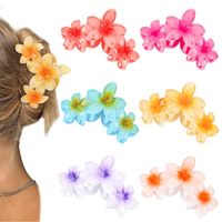 Grandes pinces à cheveux en forme de fleur de frangipanier hawaïenne, barrettes antidérapantes pour cheveux épais, pour femmes et filles