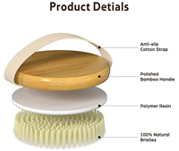Brosse corporelle exfoliante en sisal à poils naturels anti-cellulite avec logo personnalisé, brosse de bain sèche