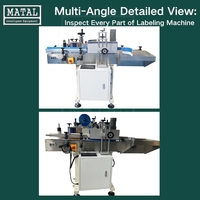 Étiqueteuse pneumatique automatique pour bouteilles, machine d'étiquetage de bouteilles carrées à haute efficacité, avec PLC, fabriquée par GANETAL