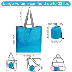 Tote <b>Bags</b> Reusable <b>Foldable</b> Recycle for Shopping Fits in Pocket Eco Friendly for Groceries Water Resistant Lightweight Strong - Product Image 2
