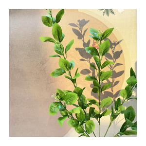5 Fourche Osmanthus Feuilles Unique <span class=keywords><strong>Mimosa</strong></span> Poignée Long Pole Belle Real Touch Poignée <span class=keywords><strong>En</strong></span> Bambou Artificielle Décembre - Product Image 2