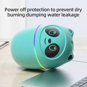 Sevimli Panda şekli taşınabilir araba Mini akıllı uçucu sis ultrasonik yağ difüzörü ev aletleri masaüstü hava nemlendirici - Product Image 4