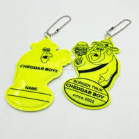 Porte-clés réflecteur personnalisé avec logo, lumière réfléchie intense, PVC coloré, réflecteur de sécurité en vinyle souple
