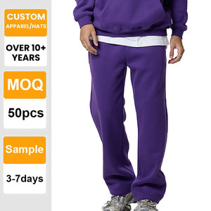 Pantalones Casuales de Pierna Recta y Ancha con Forro Polar, Bordado Personalizado en la Cintura, 350G, Resistentes, Ecológicos, de Color Sólido - Product Image 1