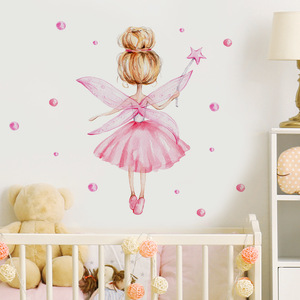 Autocollant mural en PVC auto-adhésif réutilisable en forme <span class=keywords><strong>de</strong></span> <span class=keywords><strong>baguette</strong></span> <span class=keywords><strong>de</strong></span> fée rose, <span class=keywords><strong>décoration</strong></span> <span class=keywords><strong>murale</strong></span> pour la maison, vente en gros - Product Image 4