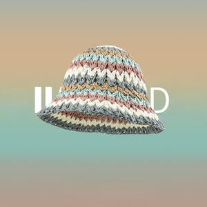 Sọc mũ rơm Mũ mặt trời người phụ nữ bãi biển Kỳ nghỉ cô gái Crochet xô <span class=keywords><strong>hat</strong></span> cổ cầu vồng Gradient tương phản màu sắc mùa hè giấy - Product Image 5