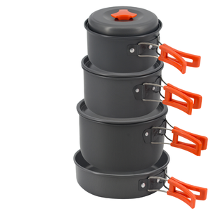 Outdoor <b>Backpacking</b> Nonstick Aluminum Cookware Set with <b>Mini</b> Gas Stove Fork-Spoon 1-2L Capacity for Hiking Camping & Picnics - Product Image 1