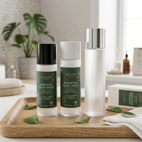 Bouteille en plastique blanche de luxe personnalisée de 120 ml, flacon vide pour toner liquide transparent, flacon givré pour huile corporelle avec bouchon à vis