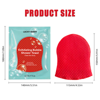 Gant exfoliant doux pour le corps à bulles, éponge de douche exfoliante, gant de toilette exfoliant pour le corps, mousse riche et dense