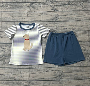 RTS <b>Dog</b> Print Casual Kids <b>T</b>-<b>Shirt</b> Shorts Sets Summer Wholesale Cotton Spandex Worsted Fabric - Product Image 3
