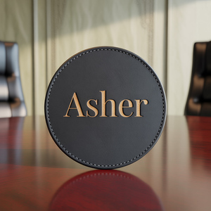 Luxury Custom Hot Stamping Coasters Drink Set Costers Cup Mats Round PU Leather Coasters With Logo
