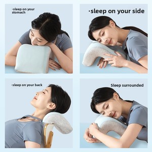 Coussin de sieste de bureau en gros, en tissu de soie glacée, personnalisable, pour la pause déjeuner au bureau, <span class=keywords><strong>petit</strong></span> coussin de soutien - Product Image 3