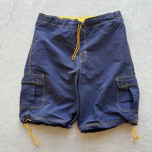 Vintage Mens Utility Cargo Shorts Cordón Baggy Skate Blue Men's Shorts