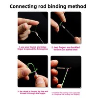 Connecteur de ligne tressée Dyneema pour canne à pêche, boucle de renforcement sans nœud 5,5-6,5 cm 12,6-22,6 kg pour la pêche en gros