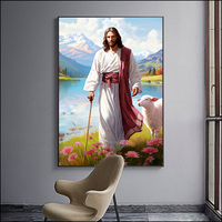 Prix usine art mural Ed Diamant Peintures Jésus Portrait Christianisme Décor Peinture moderne Religion Arts