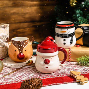 Taza de Café de Diseño Original con Dibujos Animados de Santa Claus y Muñeco de Nieve, Regalo Navideño - Product Image 2