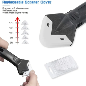 Herramienta de Limpieza de Ventanas 5 en 1 de Silicona y Plástico Metálico, Duradera, para Remover Sellador, Organizador de Calafateo, Raspador - Product Image 4