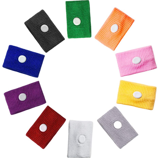Wholesale Private Label Eco-friendly Soft Stretch Cotton Spandex Motion Sickness Wristbands Professional Protection Woven Label