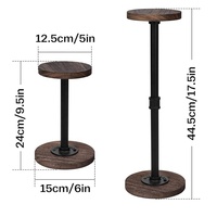 Hauteur réglable Simple bois brûlant bureau porte-chapeau perruque support industriel métal Tube réglable chapeau support organisateur de bureau