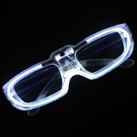 Lunettes LED carrées lumineuses à lumière froide clignotante en plastique pour concerts, soirées, bars, KTV, accessoires d'ambiance et de cheering