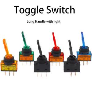 ASW-13D 12 Volt SPST <span class=keywords><strong>2</strong></span>/<span class=keywords><strong>3</strong></span> Pin Uzun Aktüatörlü 20A LED Geçiş Anahtarı, Açma-Kapama 12V Kırmızı Mavi Işıklı Lamba, Araba Kamyon Oto için - Product Image 1