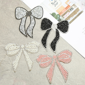 Gros strass arc fer sur patchs à la main cristal appliques noeud patchs diamants étincelants Patch pour vêtements bricolage décor - Product Image 1
