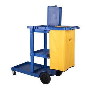 Troli Pembersih Hotel Komersial AF08170C, Roda Pengunci Tugas Berat, 3 Rak, Kapasitas 500 lb - Product Image 2