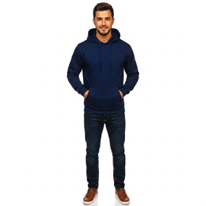 Men's Pullover <b>Hoodie</b> Fleece Fabric Polyester/Cotton Blend Quick-Dry Breathable Lightweight Custom Logo Printing Front Position - Product Image 1