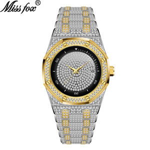 Montre pour homme à quartz haut de gamme, entièrement sertie de diamants, étanche, best-seller. Vente directe d'usine. En stock. - Product Image 2