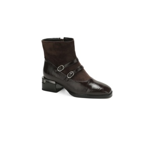 <span class=keywords><strong>Bottines</strong></span> à talon épais et bout carré pour femmes, <span class=keywords><strong>chaussures</strong></span> à double boucle pour les fêtes et le quotidien - Product Image 3
