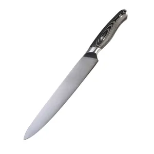 Набор кухонных ножей Tuobituo из нержавеющей стали с деревянной ручкой и держателем для ножей