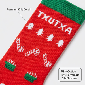 Chaussettes de sport personnalisées à logo, rembourrées, en coton côtelé durable, pour Noël - Product Image 2