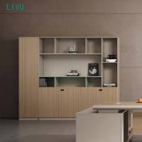 Bureau de direction intelligent LIYU avec finition bois, multiprise intégrée et station de charge USB