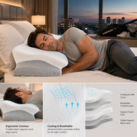Oreiller orthopédique en mousse à mémoire de forme, forme papillon, tissu polyester/coton, douceur, anti-boulochage, résistant aux acariens, design portable