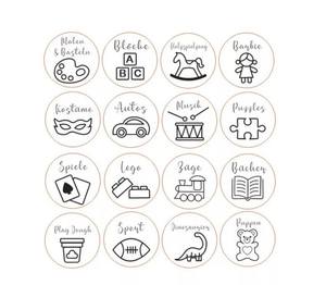 Étiquettes de rangement en bois pour décor pour pépinière, avec illustration, signes de jouets pour salle de jeux - Product Image 6