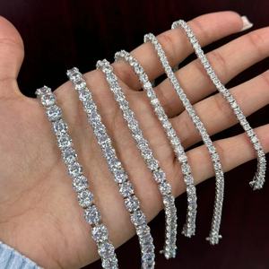 <span class=keywords><strong>Bracciale</strong></span> Tennis in <span class=keywords><strong>Oro</strong></span> Massiccio 10K 14K 18K con Diamanti Creati in Laboratorio CVD HPHT Certificati IGI per Uomo e <span class=keywords><strong>Donna</strong></span> Catena Tennis da 2mm 3mm 4mm - Product Image 1